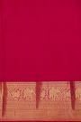 Kancheepuram Silk Pink Saree With Peacocks Buttis Self Border