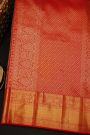 Kancheepuram Silk Red Saree With Florals Body Self Border