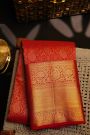 Kancheepuram Silk Red Saree With Self Border