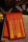 Kancheepuram Silk Red Saree With Floral Brocade Pallu