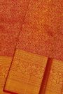 Kancheepuram Silk Red Saree With Floral Brocade Pallu