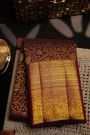 Kancheepuram Silk Burgundy Saree With Floral Brocade Pallu