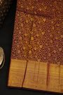 Kancheepuram Silk Burgundy Saree With Floral Brocade Pallu