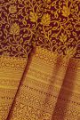 Kancheepuram Silk Burgundy Saree With Floral Brocade Pallu