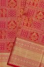 Kancheepuram Silk Dual Colour Saree With Florals Body Self Border