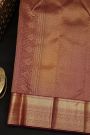 Kancheepuram Silk Maroon Saree With Florals And Leaves Jaal In Silver Zari Body Self Border