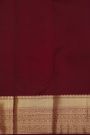Kancheepuram Silk Maroon Saree With Florals And Leaves Jaal In Silver Zari Body Self Border