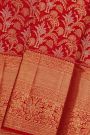 Kancheepuram Silk Maroon Saree With Floral Brocade Pallu