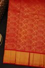 Kancheepuram Silk Red Saree With Florals Body Self Border