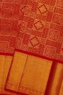 Kancheepuram Silk Red Saree With Florals Body Self Border