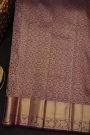 Kancheepuram Silk Dark Purple Saree With Zari Lines Body Kaddi Jaal Border