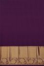 Kancheepuram Silk Dark Purple Saree With Zari Lines Body Kaddi Jaal Border