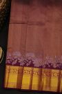 Kancheepuram Silk Dark Purple Saree With Brocade Body Self Border