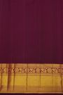 Kancheepuram Silk Dark Purple Saree With Brocade Body Self Border