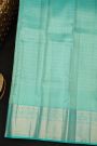 Kancheepuram Silk Sea Blue Saree With Checks And Buttis Body Jaal Border