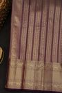 Kancheepuram Silk Purple Saree With Elephants Self Border