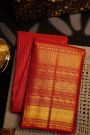 Kancheepuram Silk Red Saree With Floral Brocade Pallu