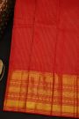 Kancheepuram Silk Red Saree With Floral Brocade Pallu