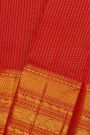 Kancheepuram Silk Red Saree With Floral Brocade Pallu