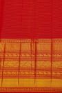 Kancheepuram Silk Red Saree With Floral Brocade Pallu