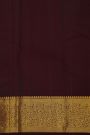 Kancheepuram Silk Dark Brown Saree With Small Buttis Body Self Border
