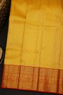 Kancheepuram Silk Yellow Saree With Florals And Leaves Border