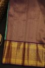 Kancheepuram Silk Sea Green Saree With Florals And Leaves Jaal Border