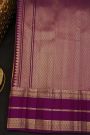 Kancheepuram Silk Yellow Saree With Florals And Leaves Gap Border
