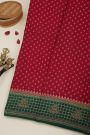 Banarasi Kaddi Georgette Red Saree With Floral Buttis Body