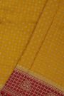 Banarasi Kaddi Georgette Mustard Saree With Floral Buttis Body
