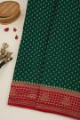 Banarasi Kaddi Georgette Bottle Green Saree With Floral Buttis Body