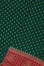 Banarasi Kaddi Georgette Bottle Green Saree With Floral Buttis Body