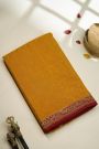 Banarasi Kaddi Georgette Yellow Saree With Birds In Cross Checks Body