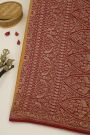 Banarasi Kaddi Georgette Yellow Saree With Birds In Cross Checks Body