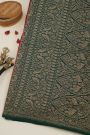 Banarasi Kaddi Georgette Red Saree With Birds In Cross Checks Body