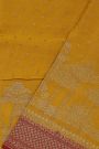 Banarasi Kaddi Georgette Mustard Saree With Florals And Peacocks Body