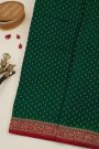 Banarasi Kaddi Georgette Bottle Green Saree With Floral Buttis Body