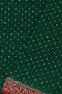 Banarasi Kaddi Georgette Bottle Green Saree With Floral Buttis Body