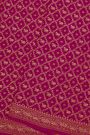 Fancy Georgette Rani Pink Saree With Diamond Grid Zari Jaal And Elephant Buttis Body And Self Florals And Animals Border