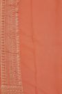 Fancy Georgette Peach Saree With Meenakari Floral Jaal Body And Self Diamonds In Zari And Florals Border