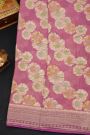 Fancy Georgette Pink Saree With Meenakari Floral Jaal Body And Self Diamonds In Zari And Florals Border