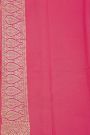 Fancy Georgette Peach Saree With Florals And Leaves Body And Self Florals And Leaves Border