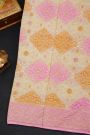 Fancy Georgette Off White Saree With Florals With Leaves Body And Self Florals And Leaves Jaal Border