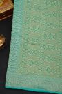 Fancy Georgette Sea Green Saree With All Over Florals In Meenakari Design Body