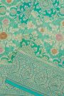 Fancy Georgette Sea Green Saree With All Over Florals In Meenakari Design Body