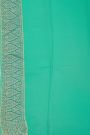Fancy Georgette Sea Green Saree With All Over Florals In Meenakari Design Body