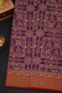 Fancy Georgette Purple Saree With Florals And Leaves Body And Contrast Florals And Leaves Border