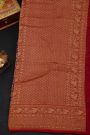 Fancy Georgette Purple Saree With Florals And Leaves Body And Contrast Florals And Leaves Border