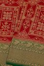 Fancy Georgette Maroon Saree With Florals And Leaves Body And Contrast Florals And Leaves With Kaadi Border