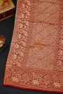 Banarasi Silk Teal Blue Saree With Zari Buttas Body And Contrast Florals And Leaves With Animals Border